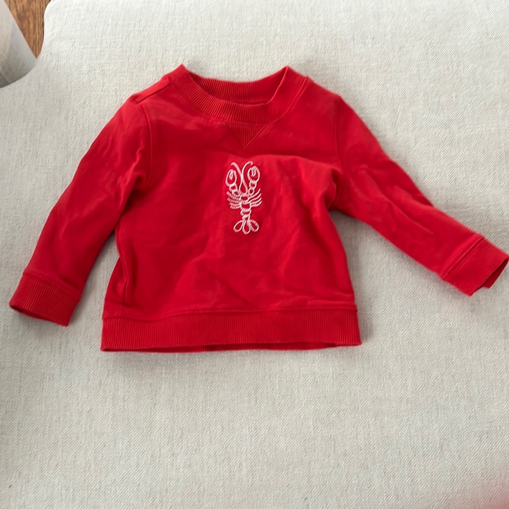 Jack and Janie boy lobster sweatshirt 6-12 months
